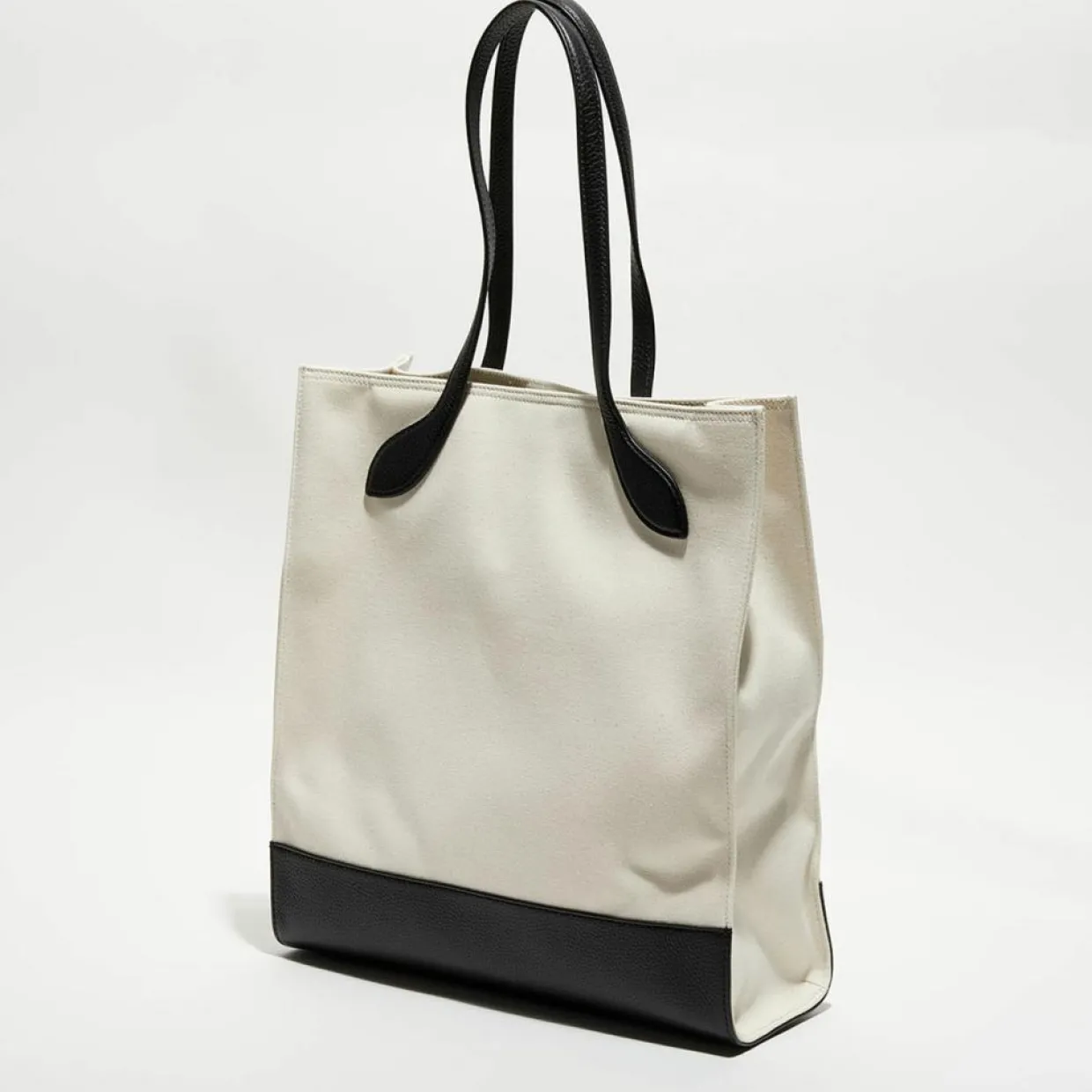 Sac shopping avec logo en Coton & Cuir naturel/noir - 35x40x12 cm-Bally Best