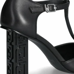 Femme Liu-Jo Sandales À Talons^Salomés en Cuir Jennifer noires