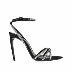 Sandales Ava noires-Saint Laurent Hot
