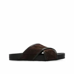 Homme Bottega Veneta Sandales, Chaussures De Plage^Sandales croisées Tarik marron