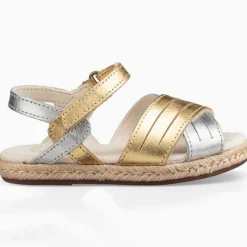 Enfant Ugg Bébé^Sandales en Cuir Addilyn doré/argenté