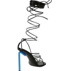 Sandales en Cuir Allen noires - Talon 11 cm-Off White Discount