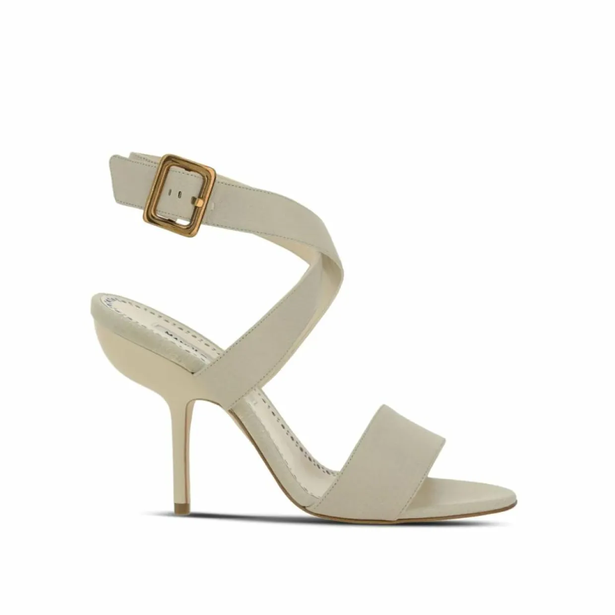 Sandales en cuir numéro 105 crème-Manolo Blahnik Outlet