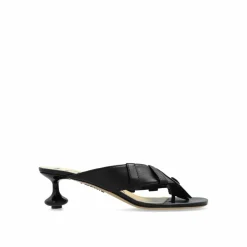 Femme Loewe Sandales Plates^Sandales en cuir Toy Panta 45 mm noires