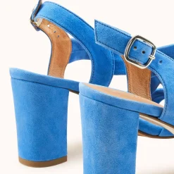 Sandales en Velours de Cuir Vuko jean - Talon 8 cm-Cosmoparis Discount