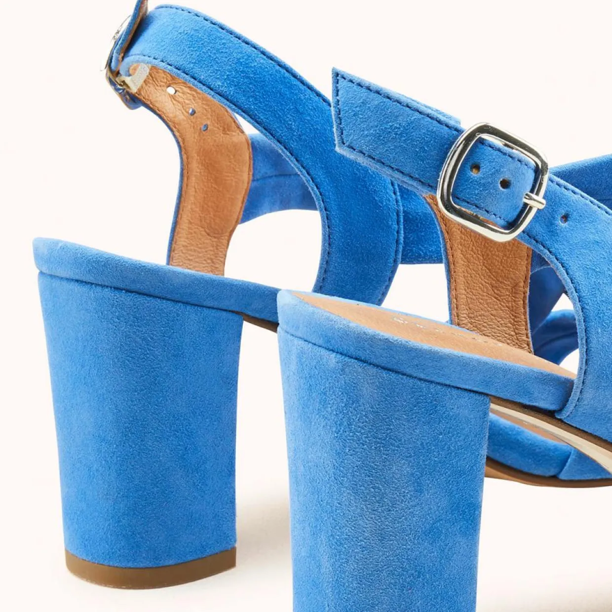 Sandales en Velours de Cuir Vuko jean - Talon 8 cm-Cosmoparis Discount