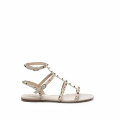 Sandales plates Rockstud beiges-Valentino Garavani Outlet