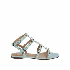 Sandales plates Rockstud T05 bleues-Valentino Garavani New