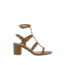 Femme Valentino Garavani Sandales Plates^Sandales Rockstud marron