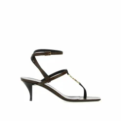 Sandales tongs en cuir Cassandra marron-Saint Laurent Discount