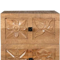 Bois & Chiffons Meubles De Rangement^Semainier 4 tiroirs manguier sculture naturel - 45x40x115 cm