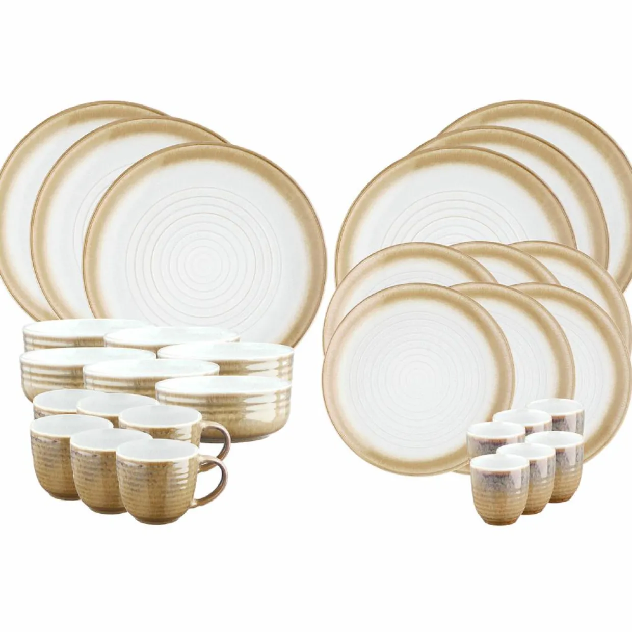 Bjorn Assiettes^Service Complet Cosmos beige/blanc nacré - 30 pièces