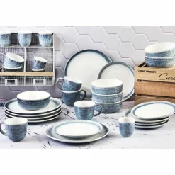 Bjorn Assiettes^Service Complet Cosmos bleu/blanc nacré - 30 pièces