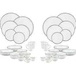 Service Complet en Grès Pure blanc/beige - 32 pièces-Bjorn Sale