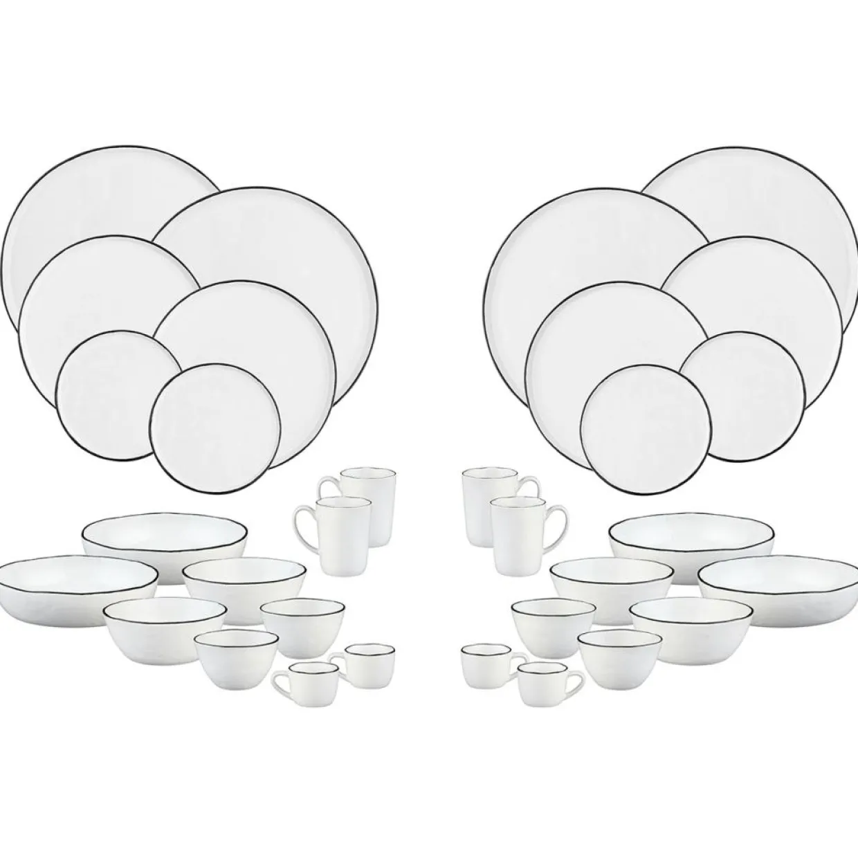 Service Complet en Grès Pure blanc/beige - 32 pièces-Bjorn Sale