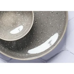 Bjorn Assiettes^Service Complet en Grès Stellar gris/anthracite - 48 pièces