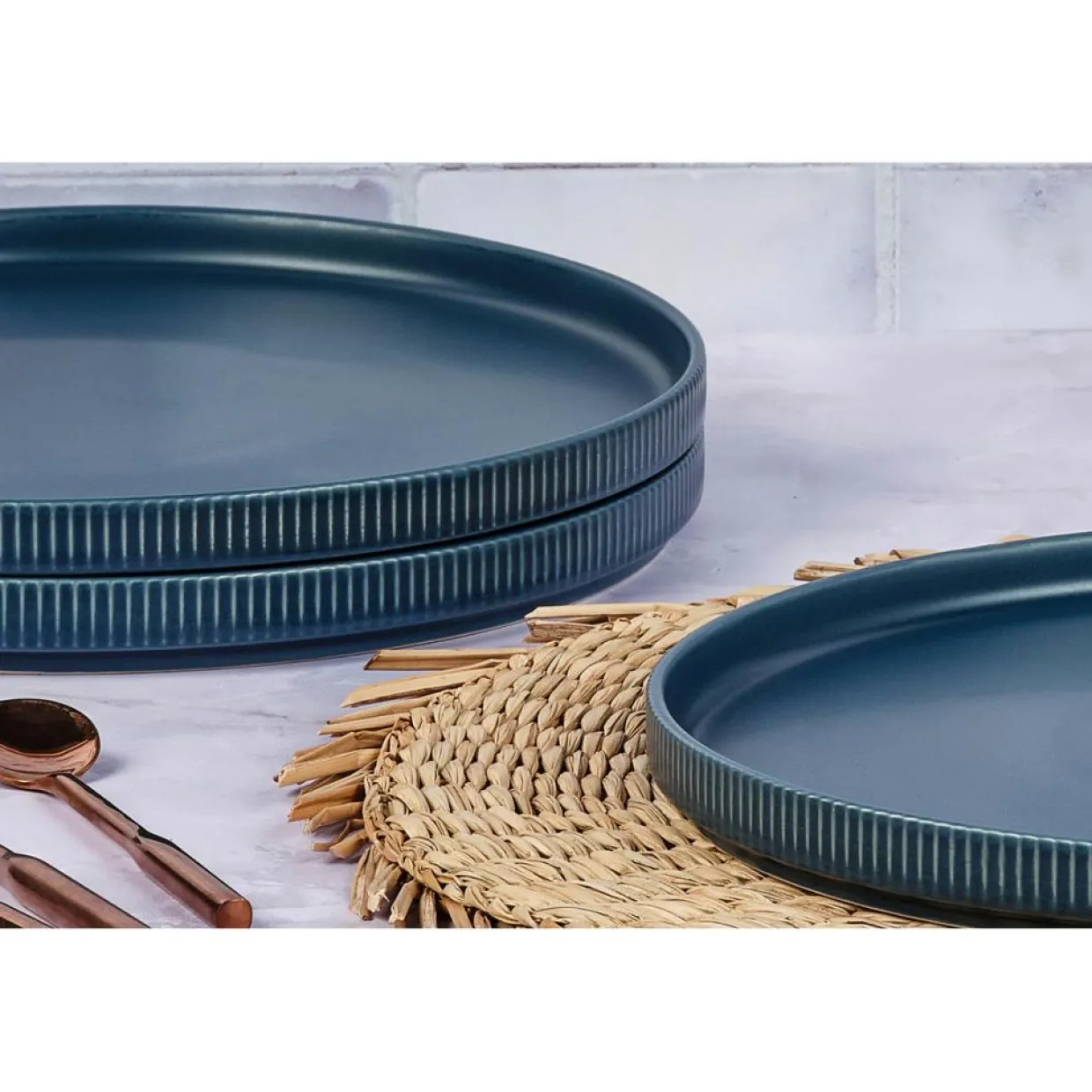 Bjorn Assiettes^Service Complet Scandi bleu marine - 36 Pièces