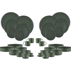 Bjorn Assiettes^Service Complet Scandi vert olive - 36 Pièces