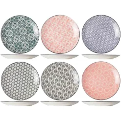Cosy & Trendy Assiettes^Service de table en Grès Délirio assorti multicolore -18 pièces
