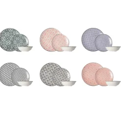 Cosy & Trendy Assiettes^Service de table en Grès Délirio assorti multicolore -18 pièces