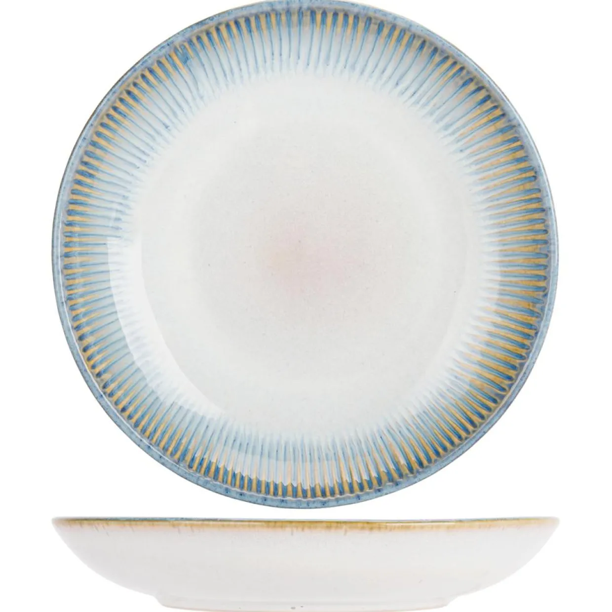Cosy & Trendy Assiettes^Service de table en Grès Listra bleu/beige - 18 pièces