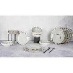 Cosy & Trendy Assiettes^Service de table en Grès Murano vert - 18 pièces