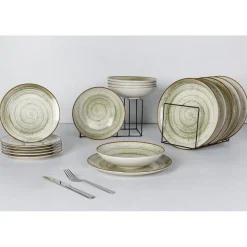 Cosy & Trendy Assiettes^Service de table en Grès Sintra beige - 18 pièces