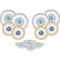 Service Les Essentiels en Porcelaine Napoli multicolore - 12 pièces-Bjorn