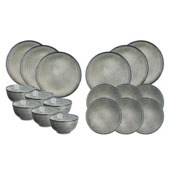 Bjorn Assiettes^Service Les Essentiels en Grès Zen gris/bleu - 18 pièces