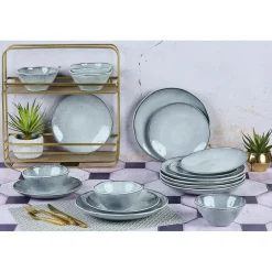 Bjorn Assiettes^Service Les Essentiels en Grès Cloud gris clair - 18 pièces