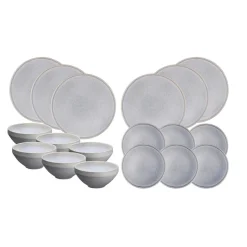 Bjorn Assiettes^Service Les Essentiels en Grès Stone gris clair - 18 pièces