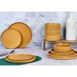 Service Les Essentiels Scandi jaune ocre - 12 Pièces-Bjorn Hot