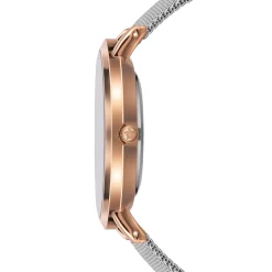 Set Montre Femme 2 Bracelets Classique en Acier argenté/rose doré-Amelia Parker