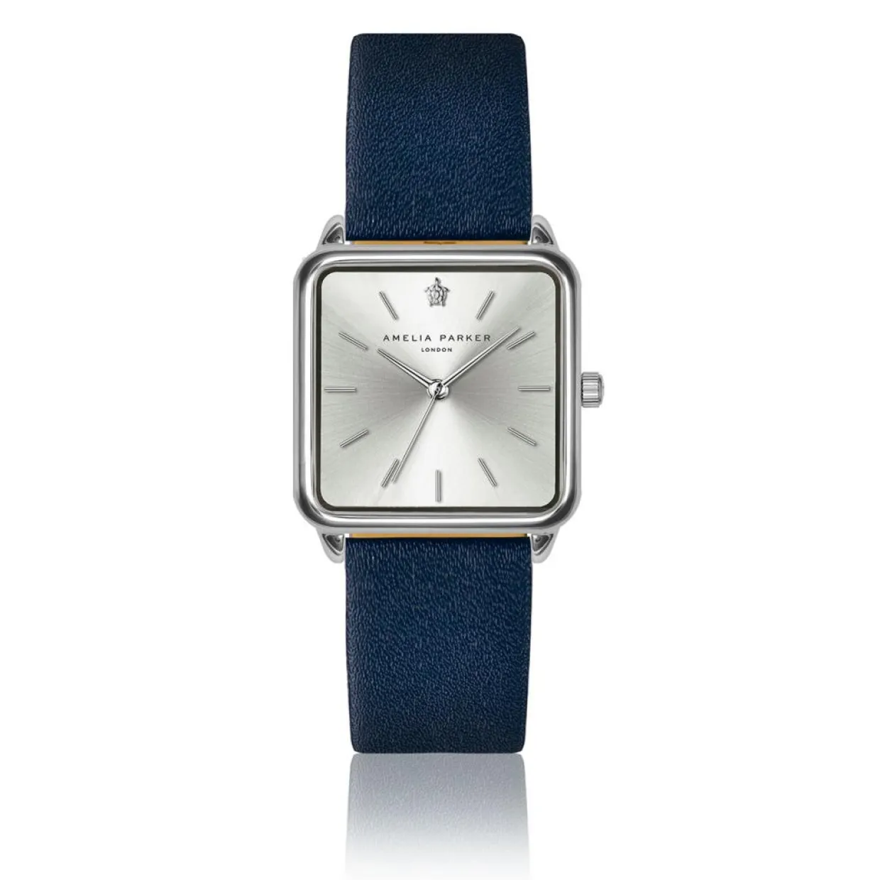 Set Montre Femme 2 Bracelets Plaza en Acier & Cuir argenté/bleu foncé-Amelia Parker Discount