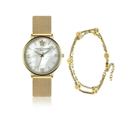 Set Montre Femme & Bracelet Pearl of the Sea en Acier doré-Amelia Parker Discount
