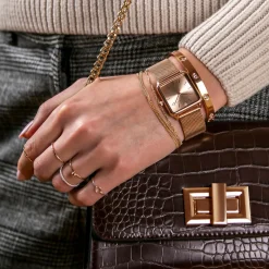 Femme Amelia Parker Montres^Set Montre Femme & Bracelet Gold Plaza en Acier rose doré