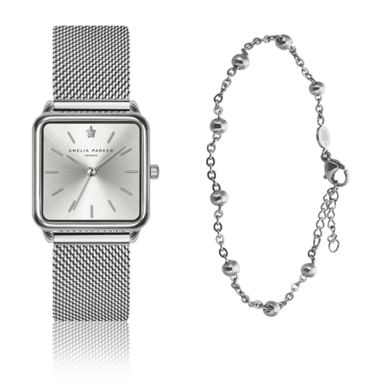 Femme Amelia Parker Montres^Set Montre Femme & Bracelet Plaza en Acier argenté