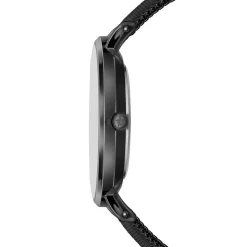 Set Montre Femme 2 Bracelets Jet Black en Acier & Cuir noir-Amelia Parker New