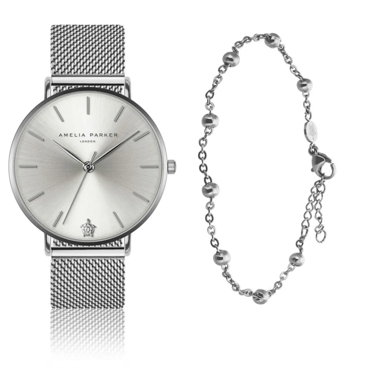 Set Montre Femme & Bracelet Capsule Grey en Acier argenté-Amelia Parker Online