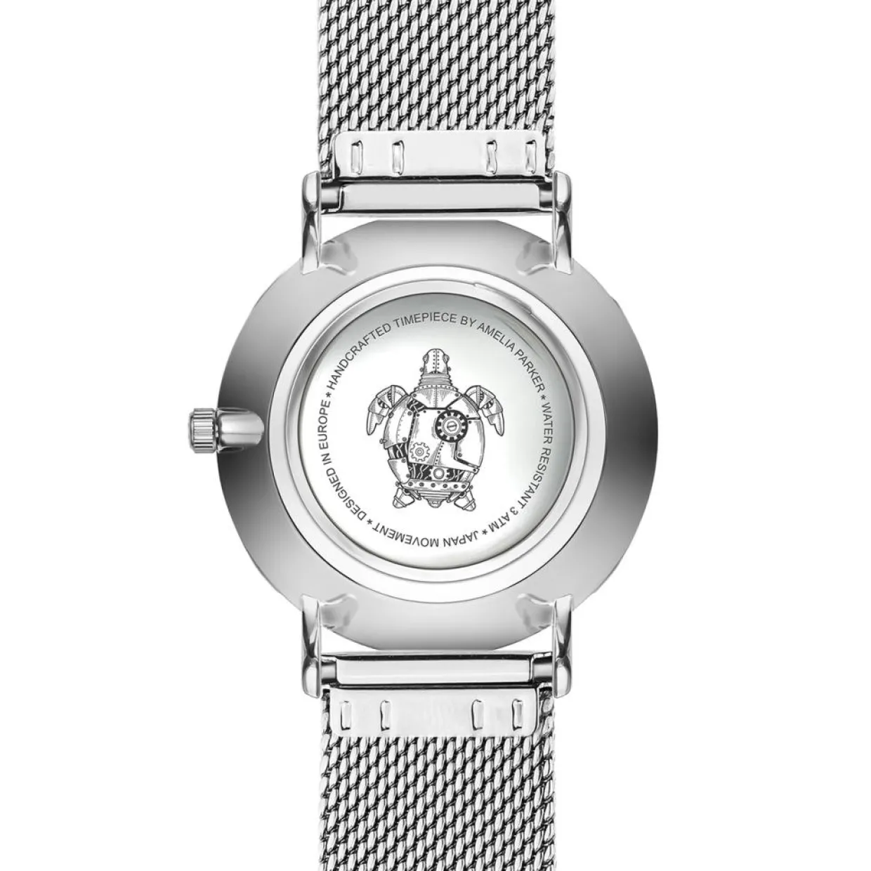 Femme Amelia Parker Montres^Set Montre Femme 2 Bracelets Grand Blanc en Acier & Cuir argenté/rose