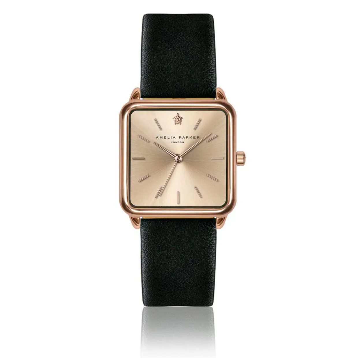 Femme Amelia Parker Montres^Set Montre Femme 2 Bracelets Gold Plaza en Acier & Cuir rose doré/noir