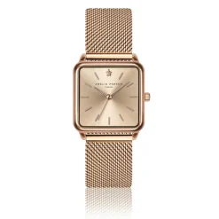 Femme Amelia Parker Montres^Set Montre Femme 2 Bracelets Gold Plaza en Acier & Cuir rose doré/noir