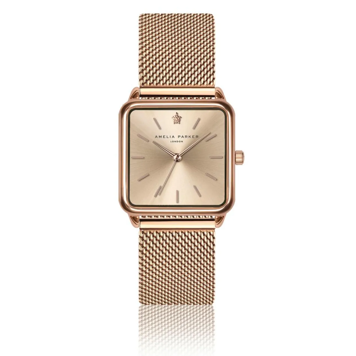 Femme Amelia Parker Montres^Set Montre Femme 2 Bracelets Gold Plaza en Acier & Cuir rose doré/noir