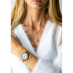 Set Montre Femme & Bracelet Petite Classique en Acier rose doré-Amelia Parker