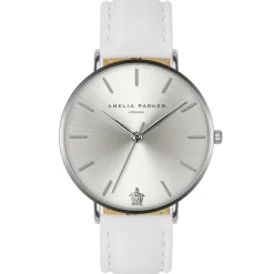 Femme Amelia Parker Montres^Set Montre Femme 2 Bracelets Capsule en Acier & Cuir argenté/blanc