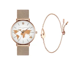 Femme Amelia Parker Montres^Set Montre Femme & Bracelet Vacation en Acier rose doré