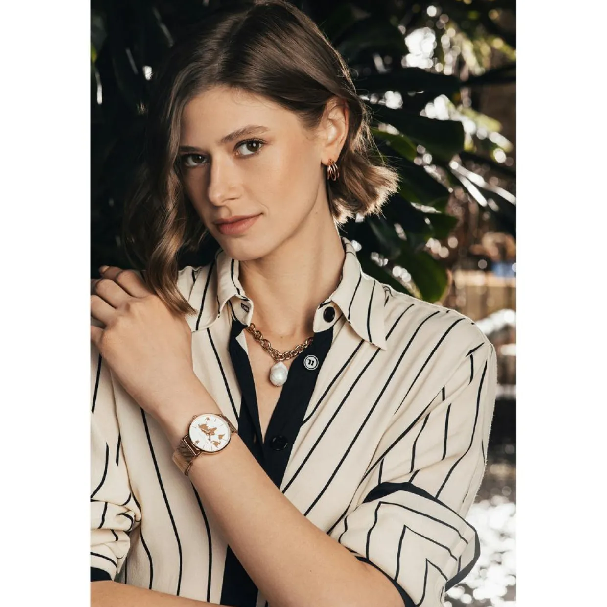 Femme Amelia Parker Montres^Set Montre Femme & Bracelet Vacation en Acier rose doré