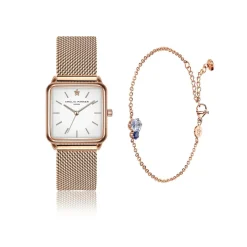 Set Montre Femme & Bracelet Bay en Acier rose doré-Amelia Parker