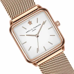 Set Montre Femme & Bracelet Bay en Acier rose doré-Amelia Parker