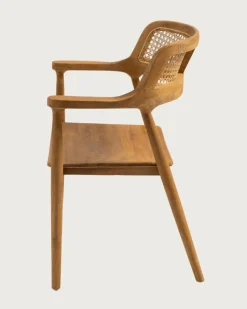 Uniqka Chaises^Sienne - Chaise en teck avec détail rotin